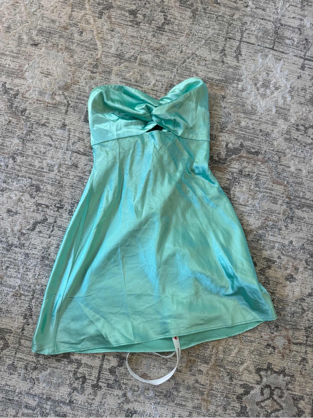 Lucy in the Sky Strapless Twist-Front Dress in Mint